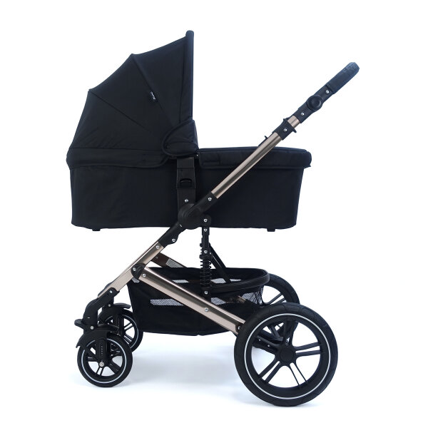 Pixini Kinderwagen Kalani 3in1 Set rose-chrom / schwarz